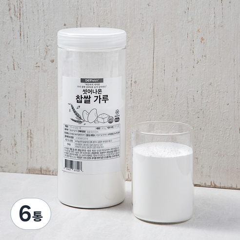 씻어나온 국내산 찹쌀 가루, 800g, 6통