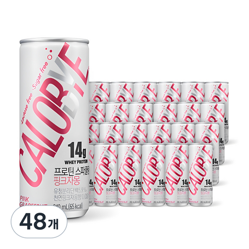칼로바이 프로틴 스파클링 무설탕 핑크자몽 탄산음료, 240ml, 48개