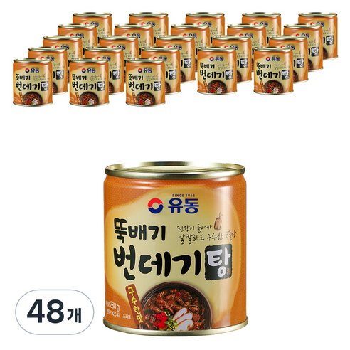 유동 뚝배기 번데기탕 구수한맛, 280g, 48개