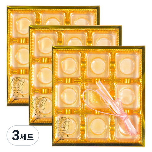 이홈베이킹 투명 9구 초콜릿 상자 리본 포함 세트, 혼합 색상, 3세트