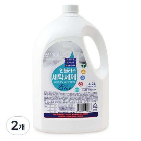 인블리스 블루 세탁세제 꽃향 본품, 4.2L, 2개