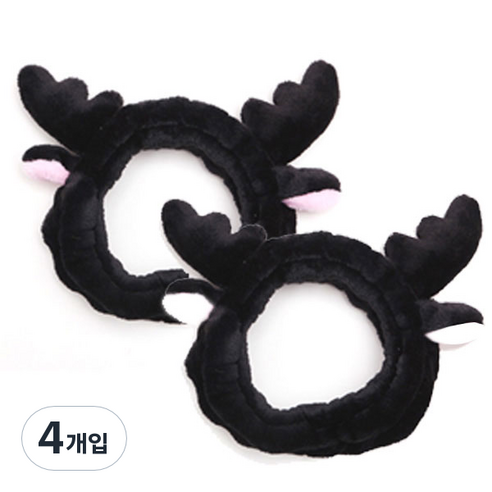 더자카 밤비 헤어밴드, 블랙, 4개입