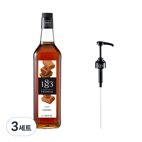 1883메종루틴 카라멜향 시럽 1L + 시럽펌프, 3세트