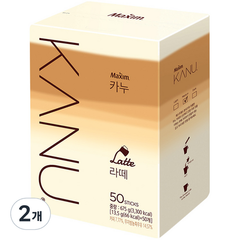 맥심 카누 라떼, 13.5g, 50개입, 2개