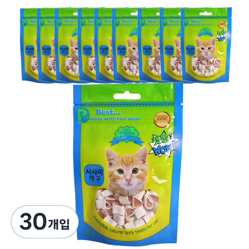 캣몽 고양이용 간식 사사미대구 닭 40g, 사사미, 30개