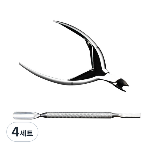 애니데코 네일 니퍼 + 푸셔, 혼합색상, 4세트