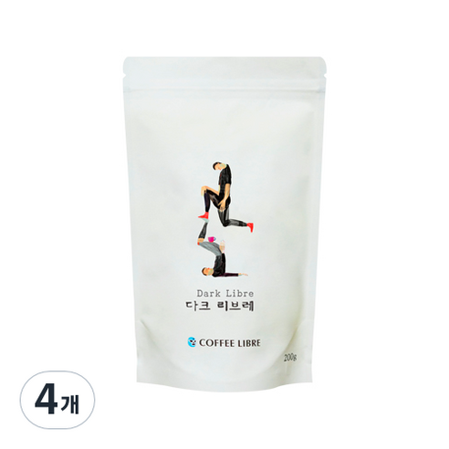 커피리브레 다크 리브레 블렌드 원두, 200g, 4개, 홀빈(분쇄안함)