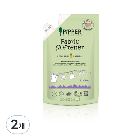 피퍼스탠다드 발효액 섬유 유연제 플로랄향 리필형, 750ml, 2개