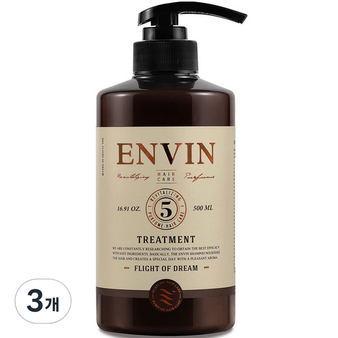 앙방 단백질 퍼퓸 헤어케어 트리트먼트 플라잇오브드림, 500ml, 3개