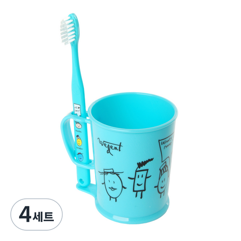 위덴 어린이 주니어 양치컵 세트 스카이 8~11세용, 4세트