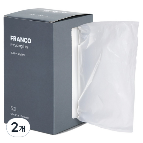 프랑코홈 분리수거 배접형 비닐봉투 50p, 50L, 2개