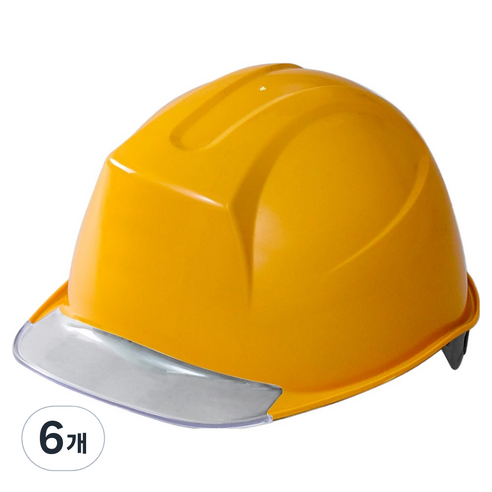 동명 건설현장 공사장 머리보호 신투구형 투명창 안전모 옐로우 DMS-M-3001(AM-841), 6개