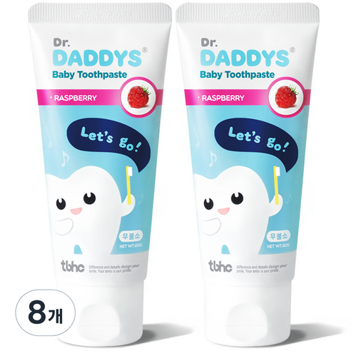 닥터데디스 아동용 무불소 베이비 치약, 60g, 8개