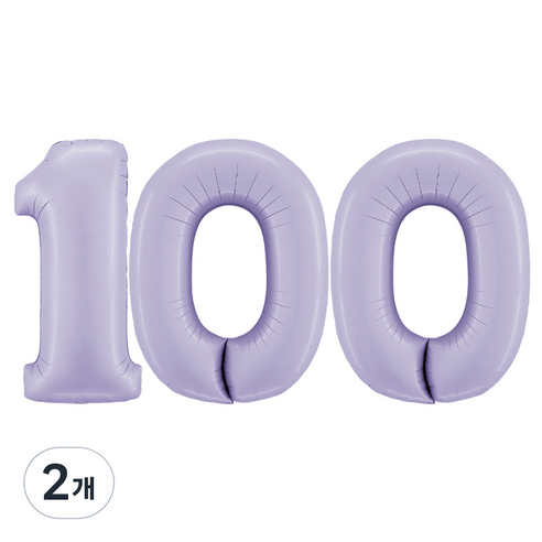 그라보벌룬 은박풍선 대 숫자 100, 라일락, 2개