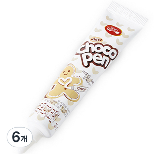 브레드가든 초코펜 화이트 데코펜, 20g, 6개