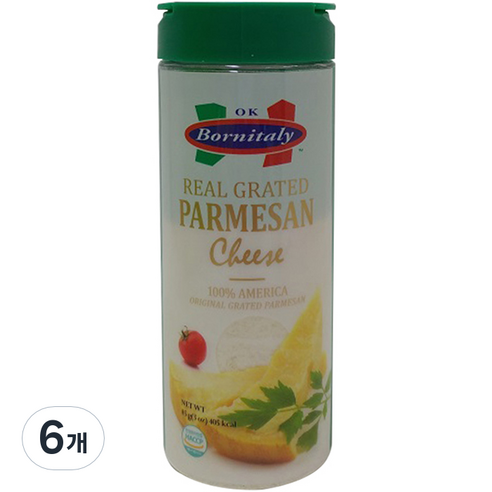 OKPUTO 리얼 그레이티드 파마산 치즈가루, 85g, 6개