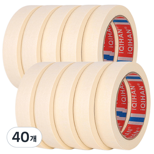 디파워샵 단색 종이 마스킹 테이프 20mm x 20m, 아이보리, 40개
