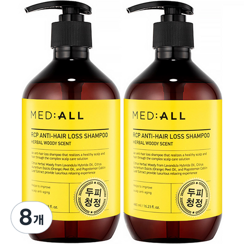 메디올 알시피 안티 헤어 로스 샴푸 우디향, 8개, 480ml