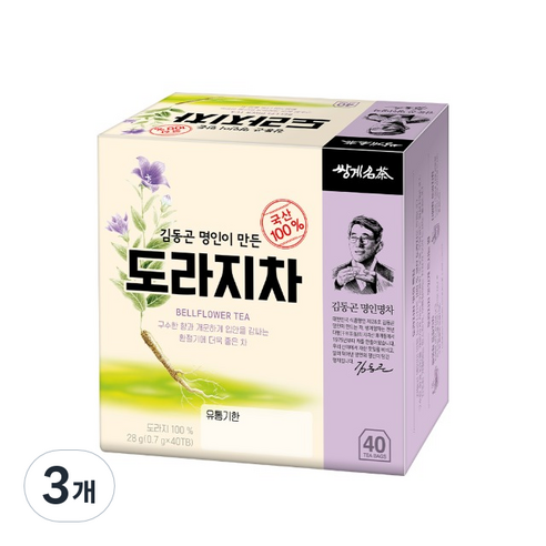 쌍계명차 김동곤 명인이 만든 도라지차, 0.7g, 40개입, 3개