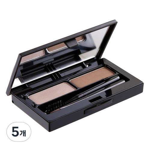 비디보브 메가 브로우 팩트 5.5g, 2호 미디움 브라운 + 다크 그레이, 5개