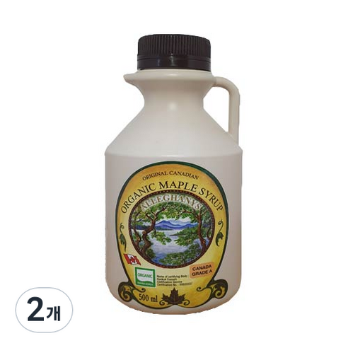오리지널캐나디언 알레가니 유기농 메이플시럽, 500ml, 2개
