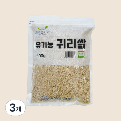 초록숟가락 유기농 귀리쌀, 3개, 800g