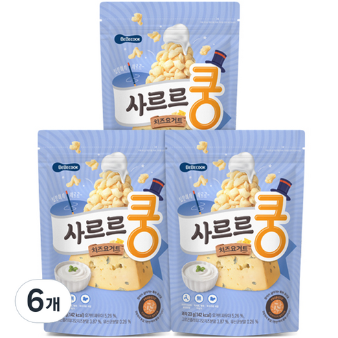 베베쿡 사르르쿵 과자 23g, 치즈요거트, 6개