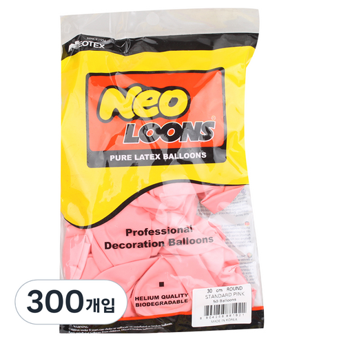네오룬스 라운드풍선 30cm, 스탠다드 핑크, 6개