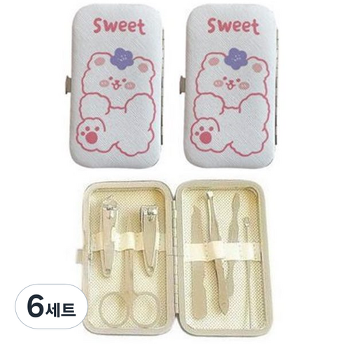 벨라제인 휴대 가정용 손톱깎이 7종 세트, 스위트, 6세트