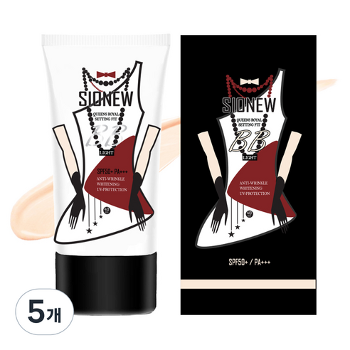 시오뉴 퀸즈로얄 셋팅핏 비비크림 SPF50+ PA+++ 40ml, 라이트, 5개
