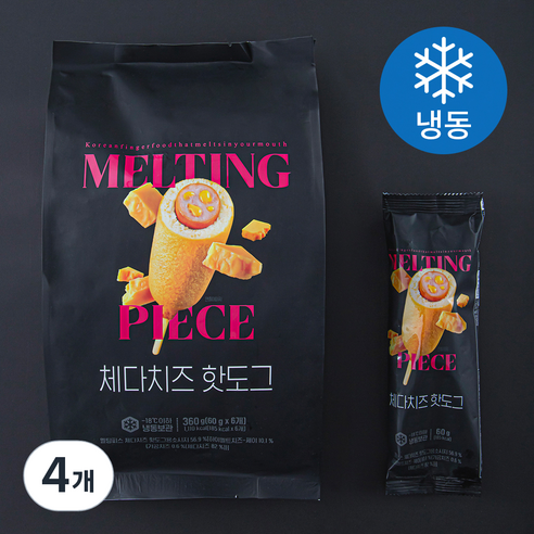 멜팅피스 체다치즈 핫도그 6개입 (냉동), 4개