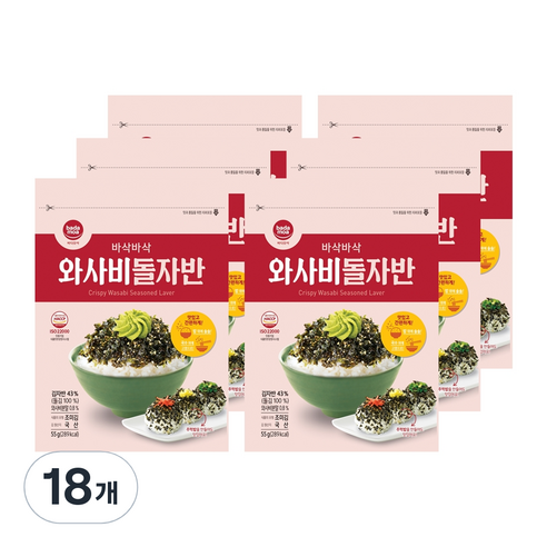 바다모아 와사비 돌자반, 55g, 18개
