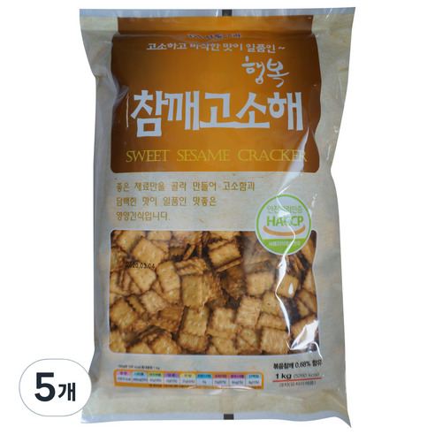신흥제과 행복 참깨고소해 크래커, 1kg, 5개
