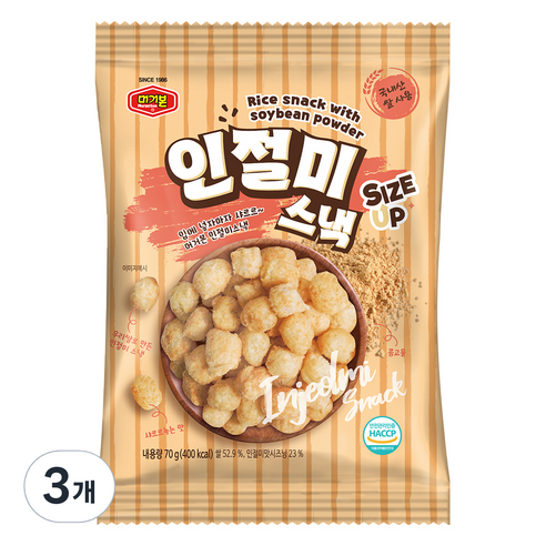 머거본 인절미스낵, 70g, 3개