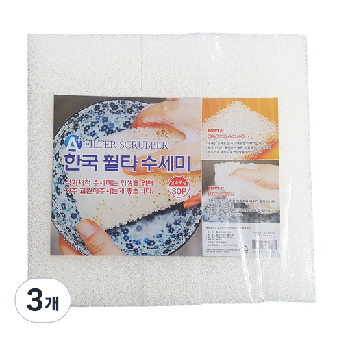 에이플 한국 휠타 수세미, 30개, 3개
