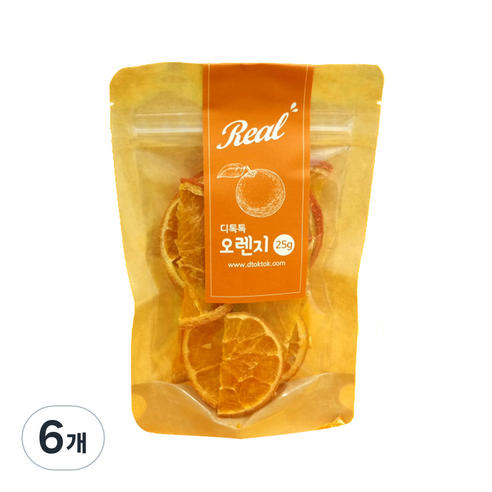 디톡톡 반달 실속형 건조 오렌지, 50g, 1개입, 6개