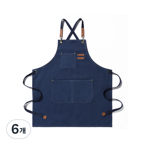 금깨비 바리스타 앞치마, 네이비, 6개