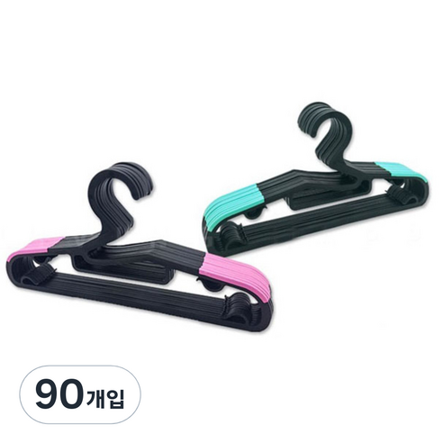 리빙해피 논슬립 옷걸이, 민트 + 핑크, 90개입