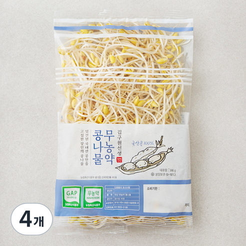 김구원선생 무농약 인증 콩나물, 300g, 4개