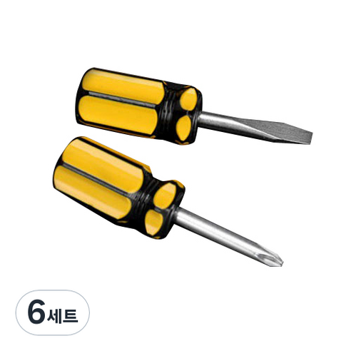 무다스 마이크로 십자 일자 다용도 길이 조절 주먹 드라이버, 6세트