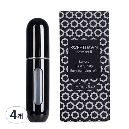 스윗던 이지리필 향수공병 5ml, 메탈 블랙, 4개