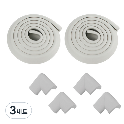 ECOM 모서리 보호대 고급 2p + 코너 보호대 4p 세트, 3세트, 그레이