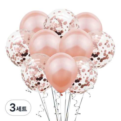 그래다다 파티 장식 풍선 10p 세트, 로즈, 3세트