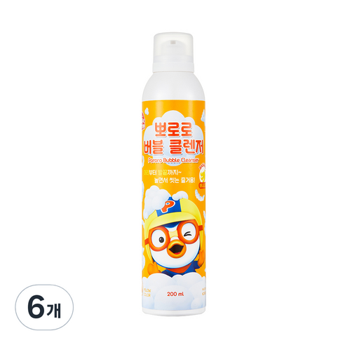 뽀로로 버블 클렌저 바나나향, 6개, 200ml