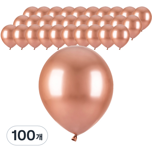 파티팡 크롬벌룬 라운드 30cm, 로즈골드, 100개