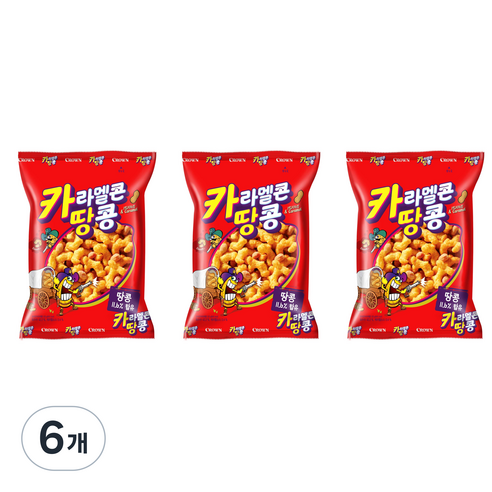 크라운 카라멜콘 땅콩, 125g, 6개
