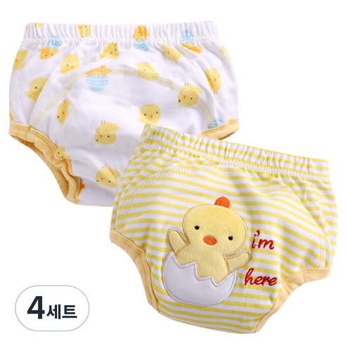 조이멀티 배변훈련팬티 2입, 병아리B (옐로우), 4세트