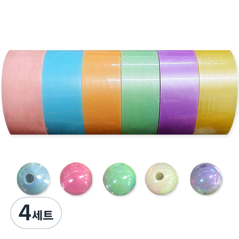 동아피엠에스 테이프볼 수구만들기 파스텔 테이프 6색 3.6cm + 스타터볼 5p 세트, 랜덤발송(스타터볼), 4세트