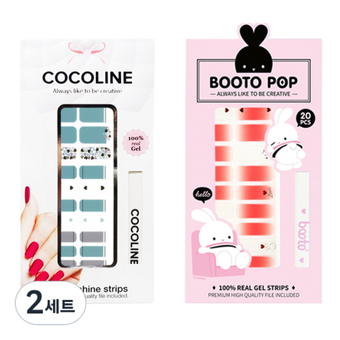 코코라인 붙이는 젤네일 스트립, COCO No 123, BOOTO No 19, 2세트