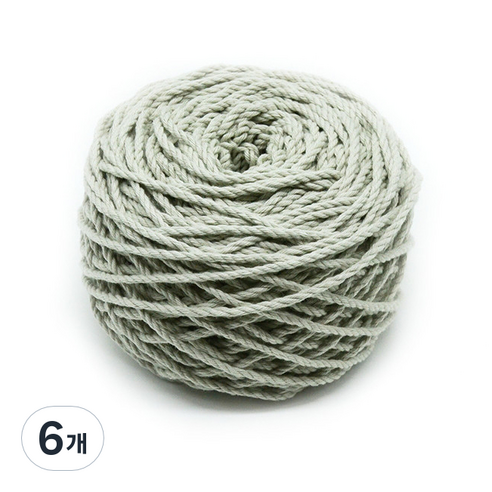 마크라메 색상 면사 3mm 100g, 5 민트 미스트, 6개